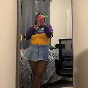 denim jean skort